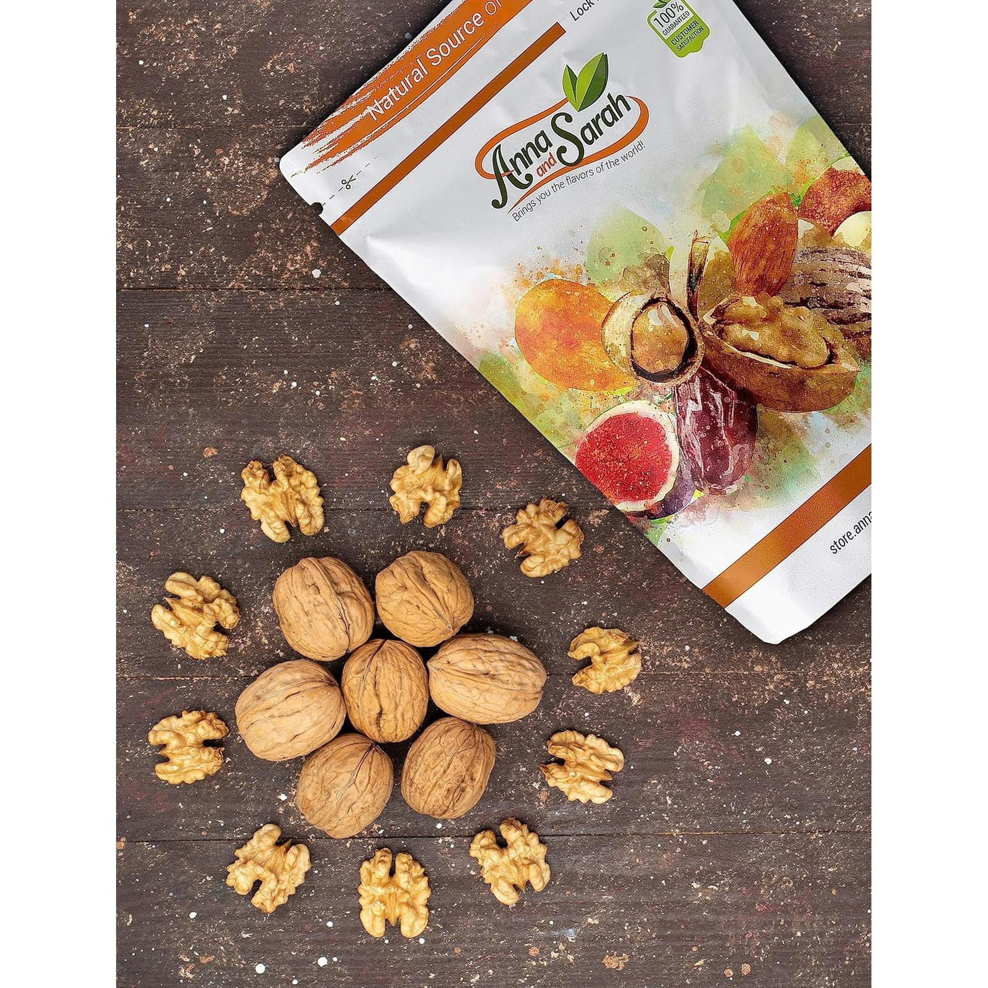 Anna and Sarah Walnuts in Shell, Jumbo, Fresh, Buttery Taste, Easy to Crack, California Chandler, Natural Shells, Not Bleached (5.5 Lbs)