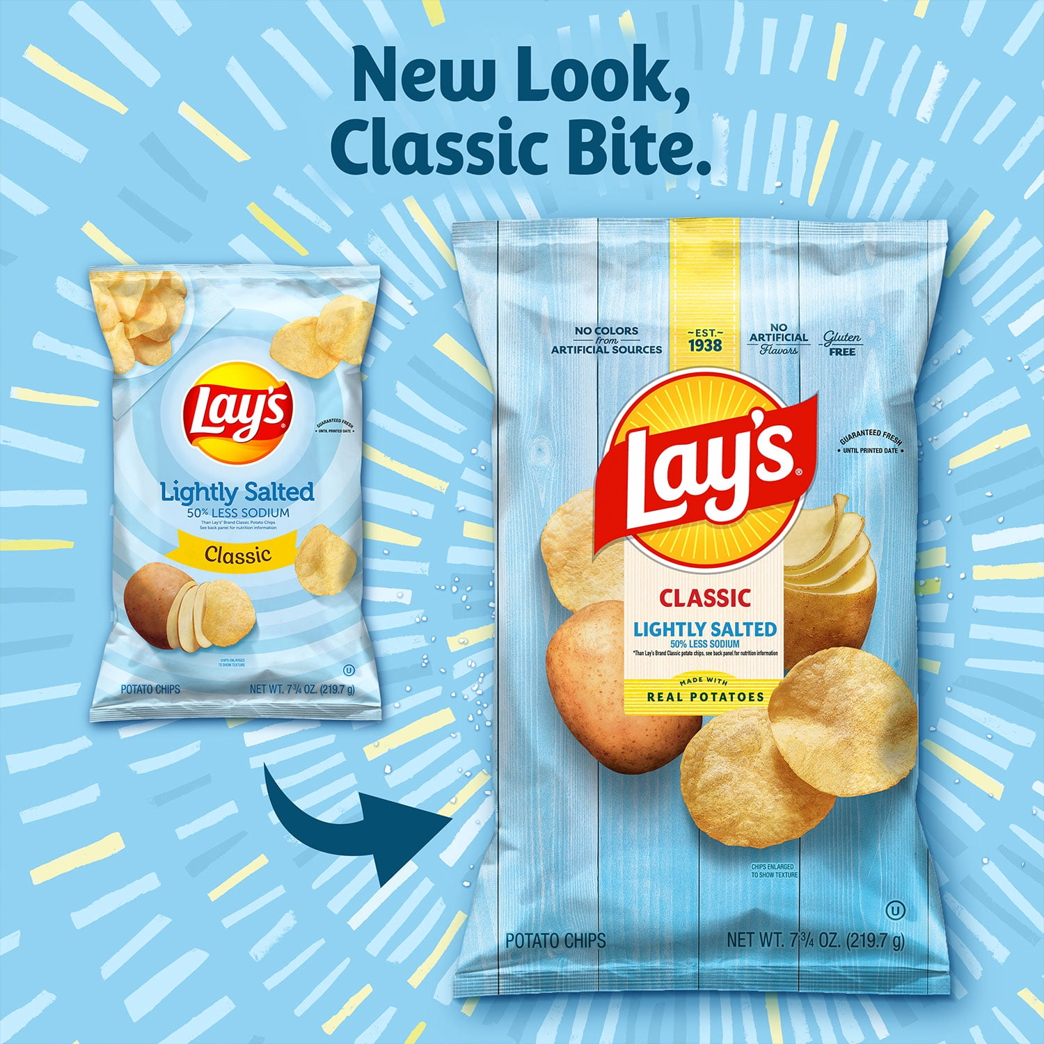 Lay's Potato Chips Lightly Salted Party Size 12.5 Ounce Bag