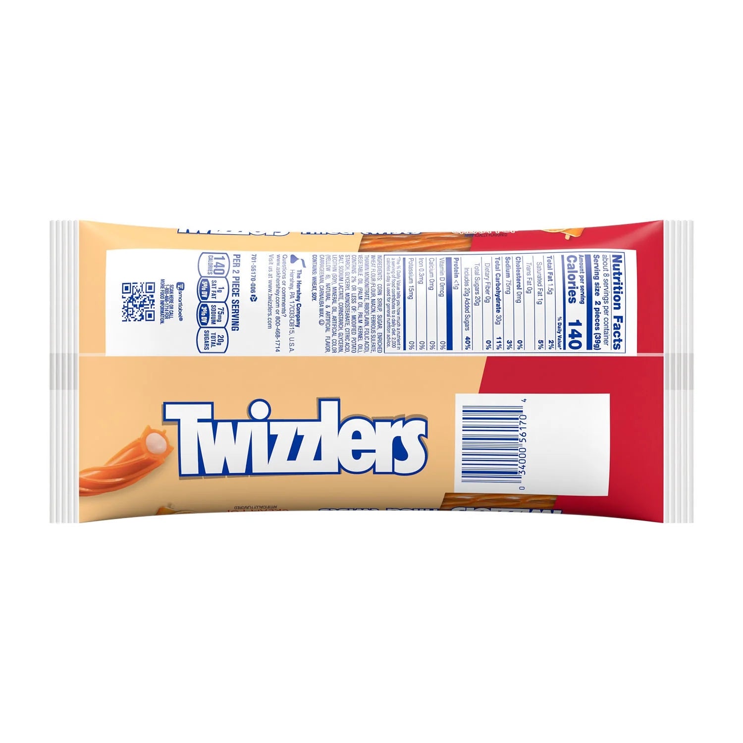 Twizzlers Filled Twists Orange Cream Pop Flavored Licorice Style Candy, Bag 11 oz (Pack of 2)
