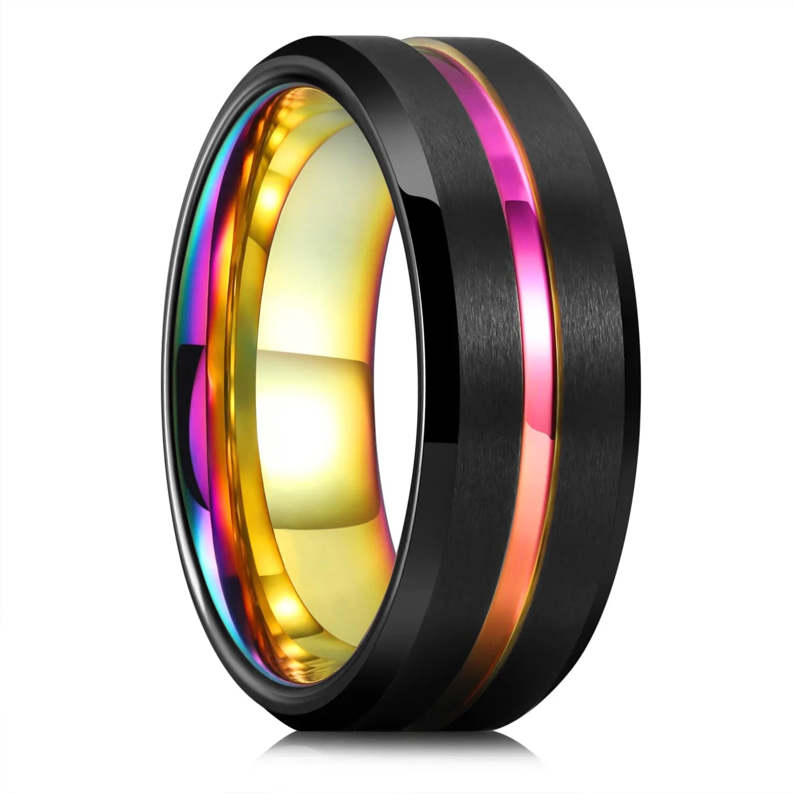 Purple Titanium Steel Promise Ring - Jeglowstore