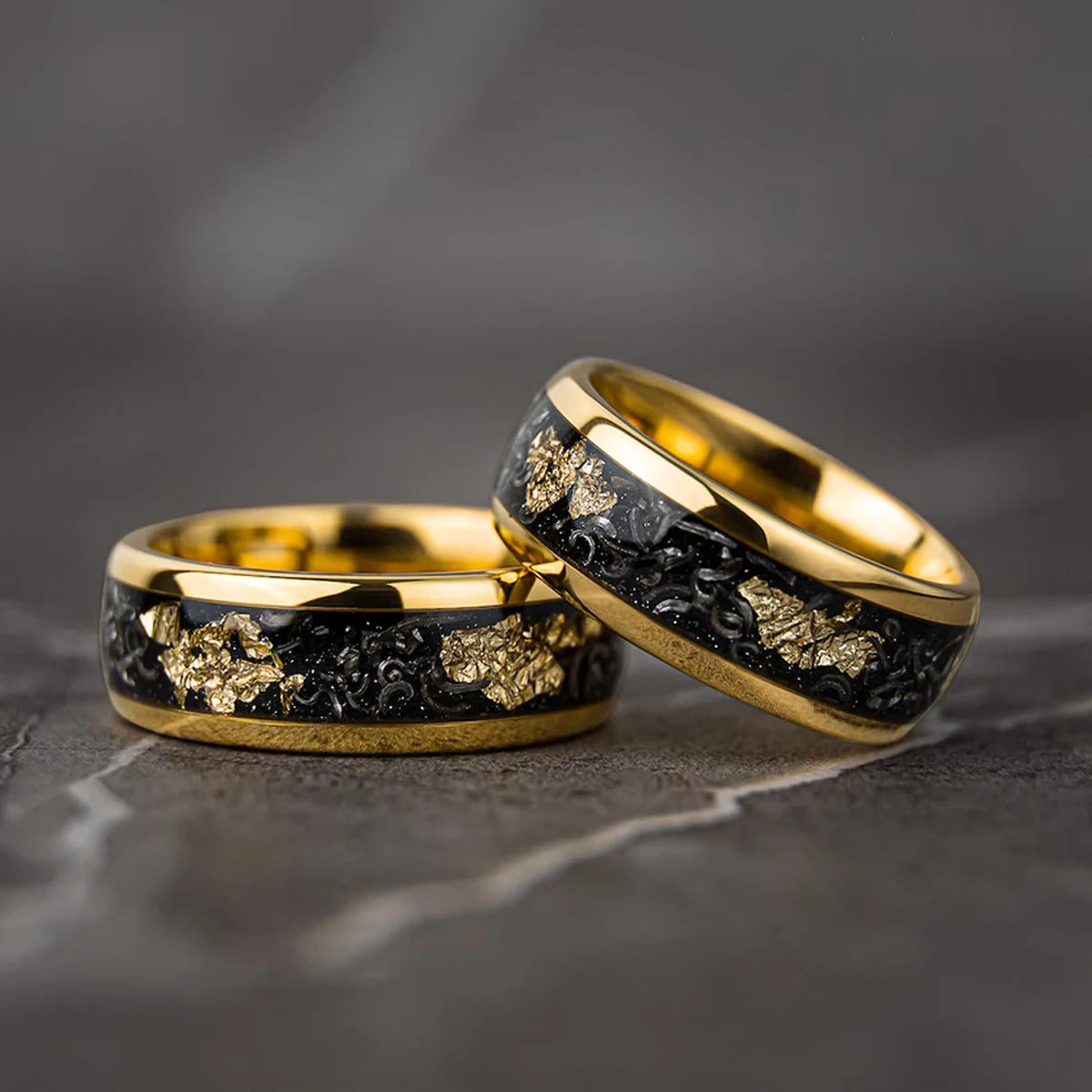 8mm Meteorite Tungsten Wedding Ring - Jeglowstore