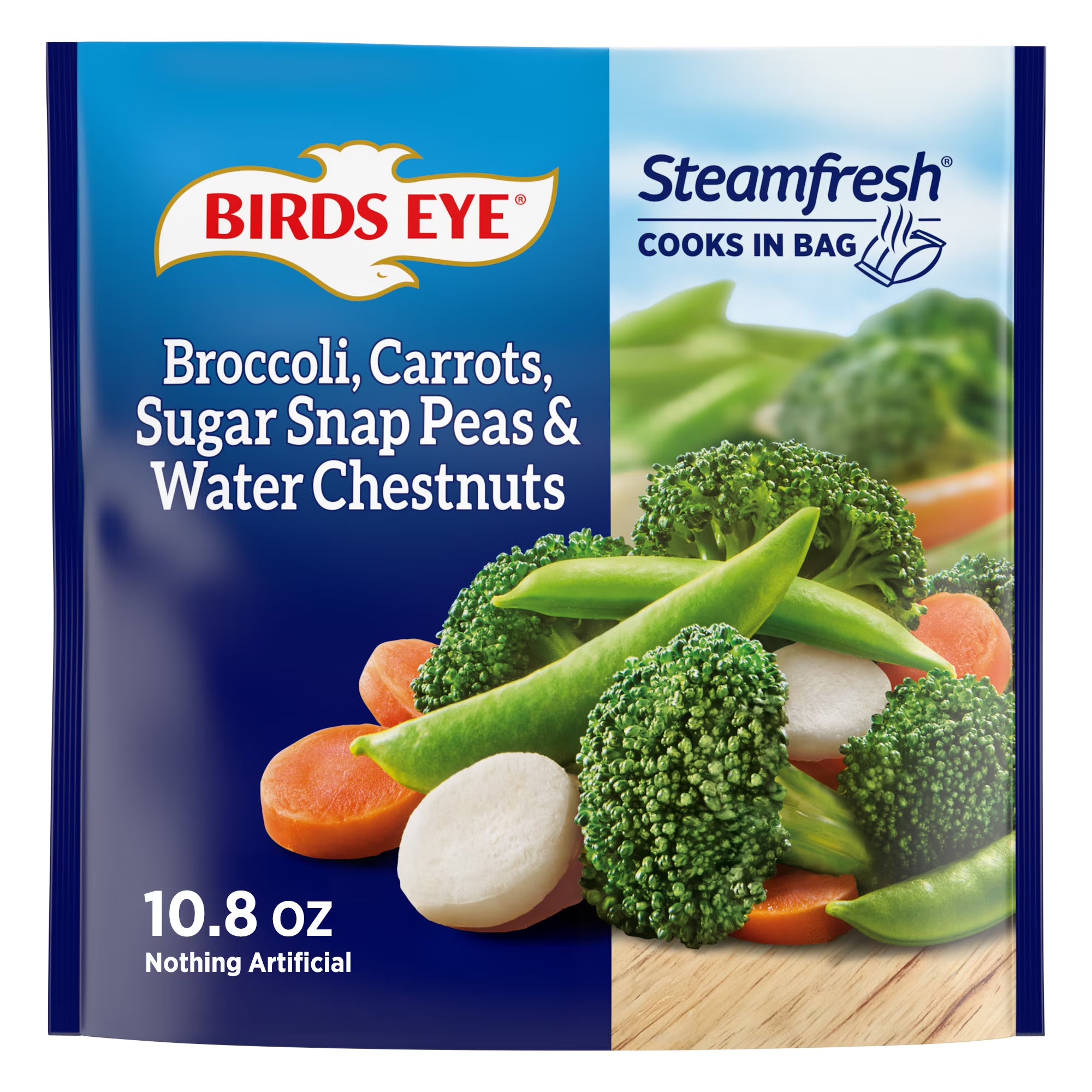 Birds Eye Steamfresh Broccoli, Carrots, Sugar Snap Peas, Water Chestnuts, Frozen Vegetables, 10.8 oz