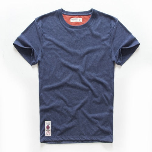 Men's T-shirt Cotton Solid Color t shirt Men Causal O-neck Basic Tshirt