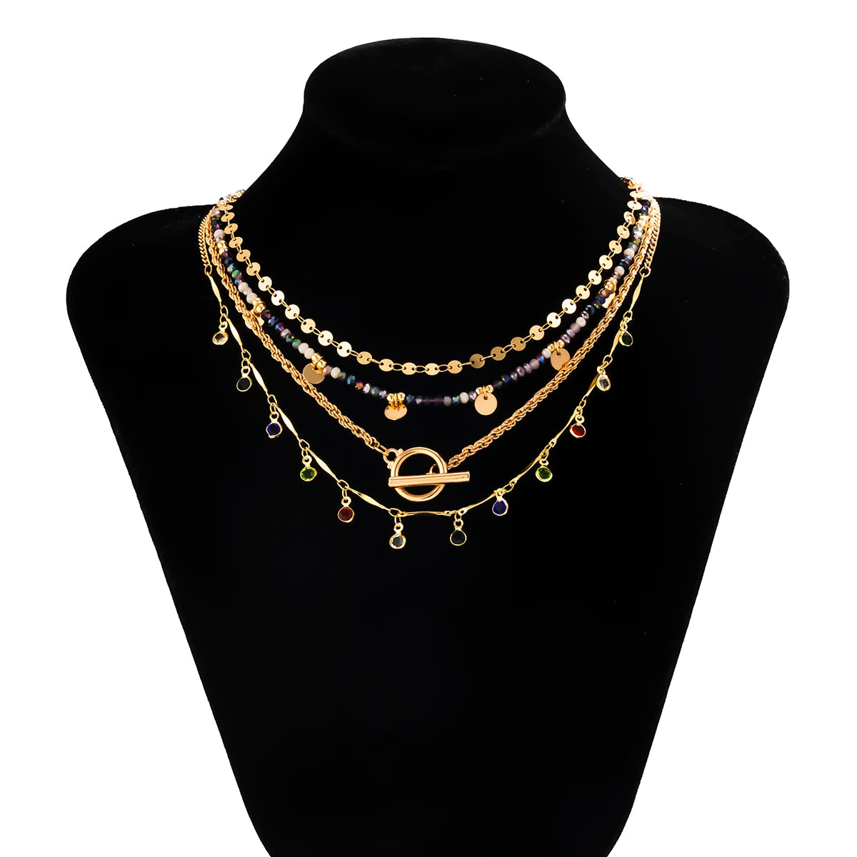 Rainbow Crystal Tassel Choker - Jeglowstore