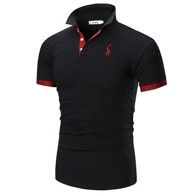 Summer thin short-sleeved men embroidered deer Polo shirt casual fashion stitching men T-shirt