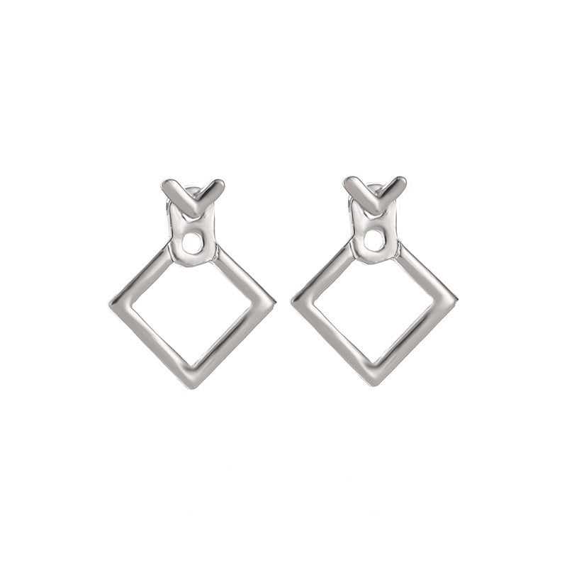 Creative Triangle Square Stud Earrings For Women Trendy Simple Minimalist Gold Color Geometric Metal Ear Jewelry Accessories - Jeglowstore