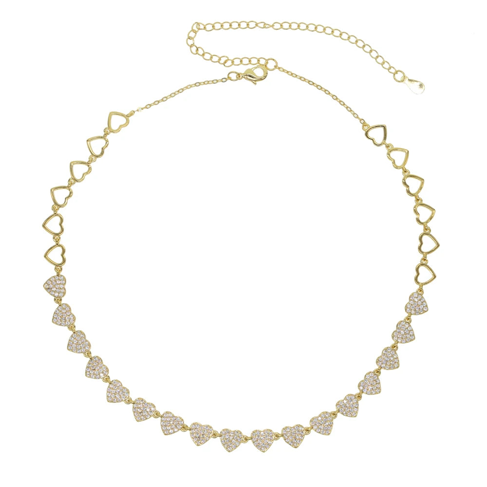Multi-Heart Link Chain Necklace - Jeglowstore