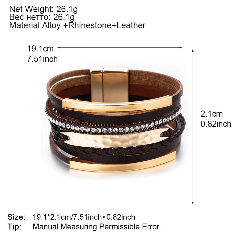 Boho Punk Braided Leather Bracelet - Jeglowstore