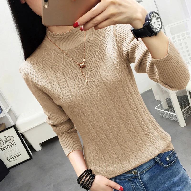 Women’s Half-High Collar T shirt - Jeglowstore
