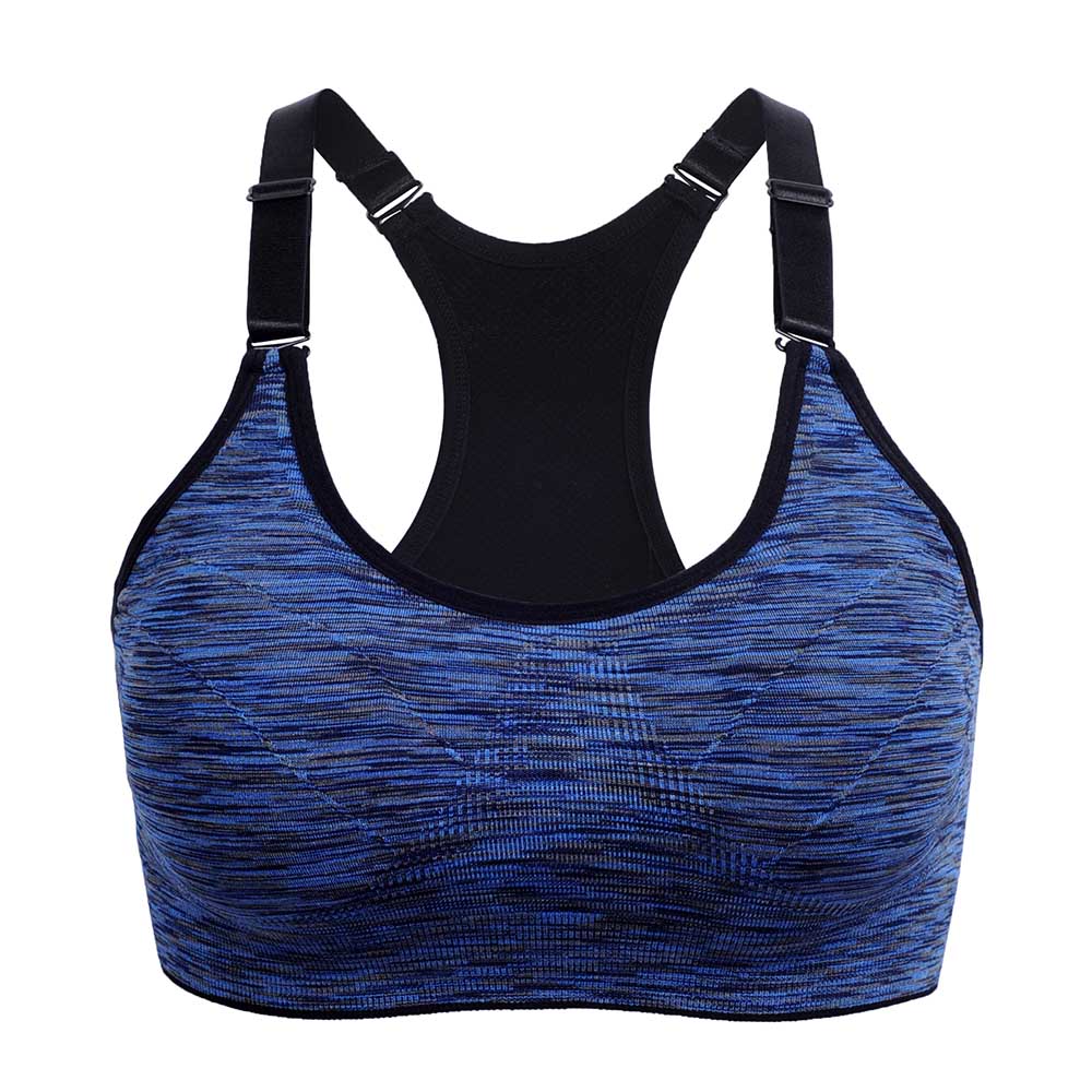 WANAYOU Women Sports Bra,Adjustable Spaghetti Strap Padded Top For Fitness Running Gym Athletic,Seamless Yoga Sports Bra Top