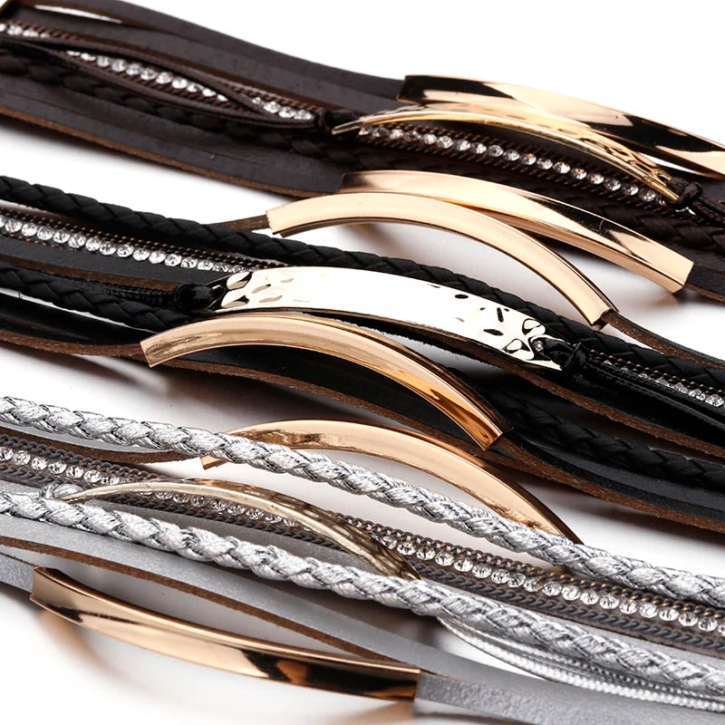 Boho Punk Braided Leather Bracelet - Jeglowstore