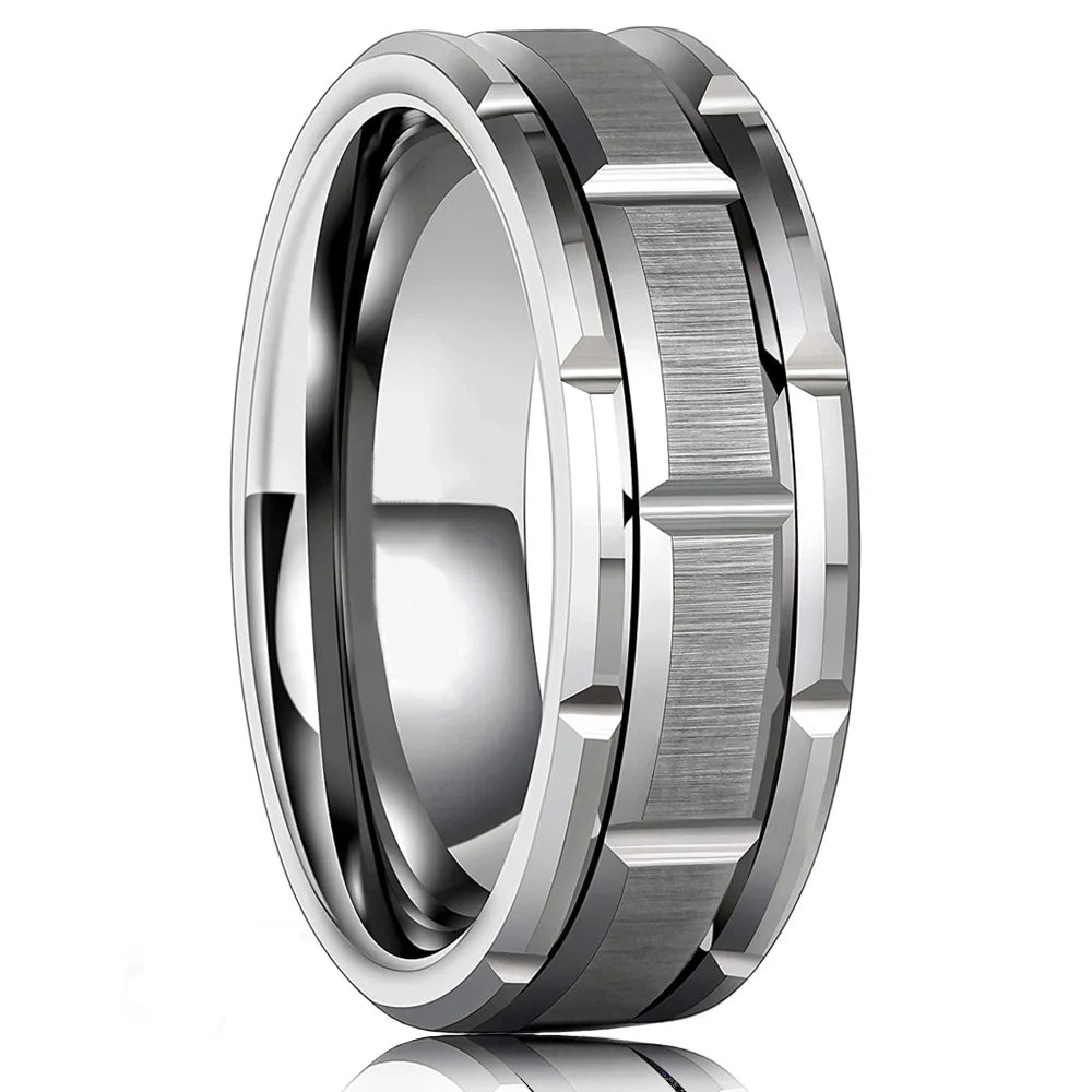 Men’s 8mm Black Titanium Wedding Ring - Jeglowstore