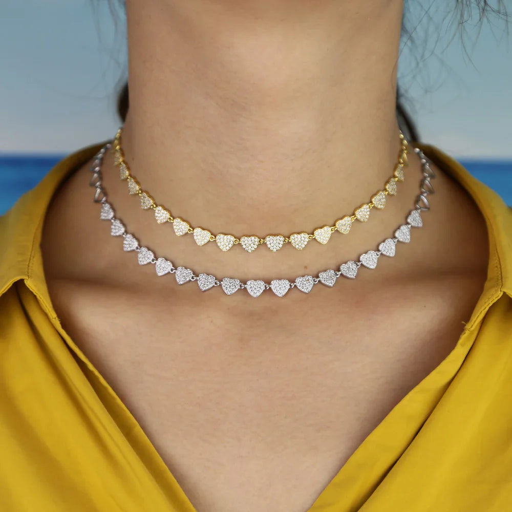 Multi-Heart Link Chain Necklace - Jeglowstore