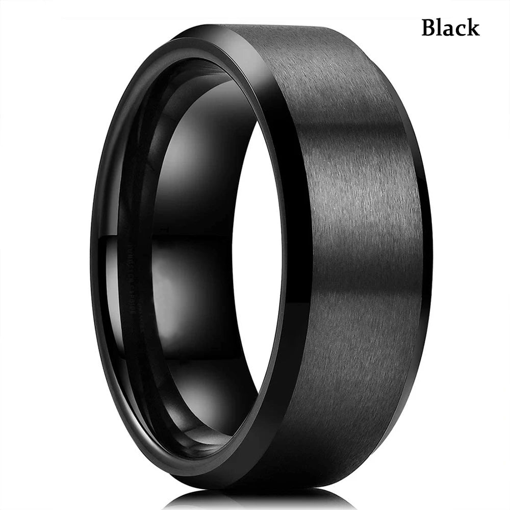 Men’s 8mm Black Titanium Wedding Ring - Jeglowstore