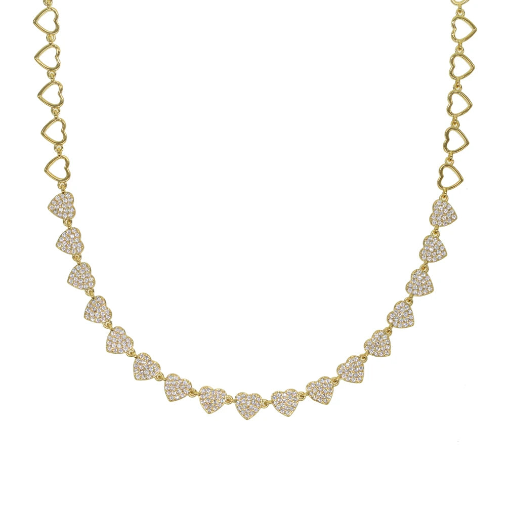 Multi-Heart Link Chain Necklace - Jeglowstore
