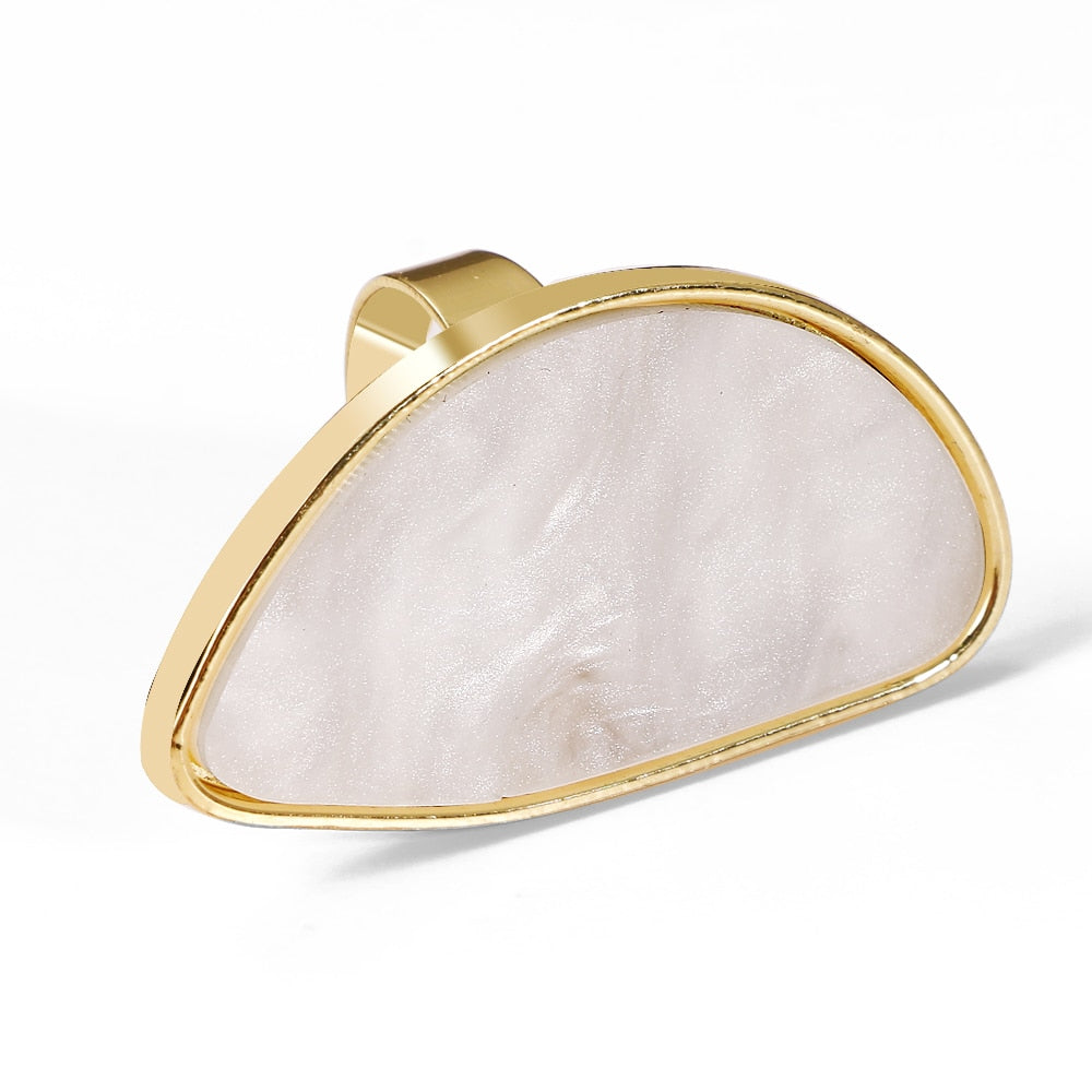 FNIO Fashion Woman Rings Acetate Plate The Adjustable Ring Oval Acrylic Resin Geometry Rings Trendy Geometric Wedding Bands Ring