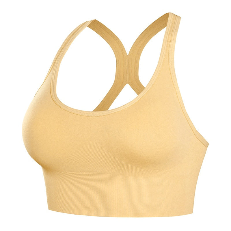 Solid Color Sexy Fashion Sports Bras Breathable Wirefree Padded Push Up Sports Top Fitness Gym Yoga Workout Bra Sports Bra Top