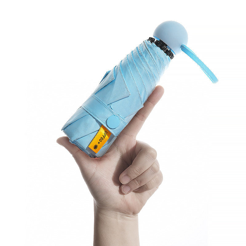 Sun Umbrella Small Sunscreen Anti-UV Women Portable Rain S Umbrella Sunny and Rain Dual-Use Foldable Capsule Five-Fold Umbrella Sunshade
