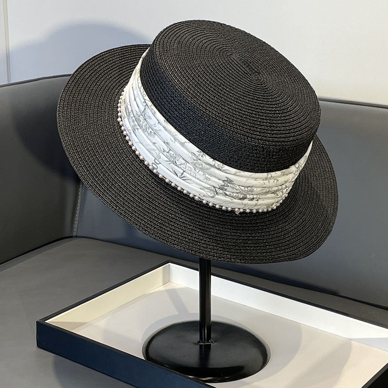 Japanese Style Straw Hat Women's 2023 New Summer French Style Sun-Blocking Straw Hat All-Match Face-Flattering Small Sun Hat