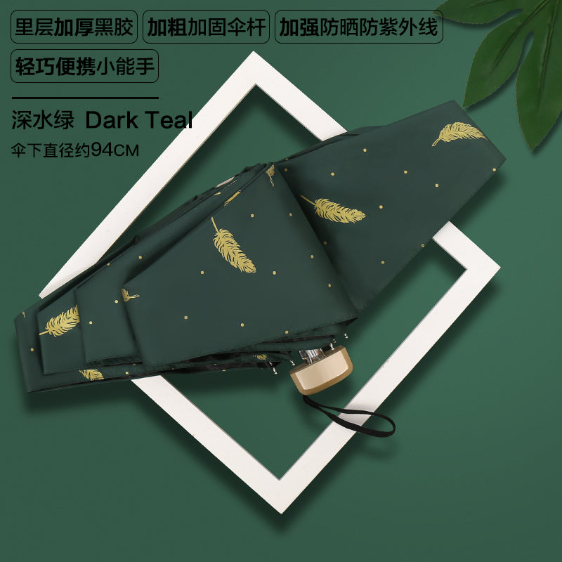 Sun Umbrella Women's Sunny and Rain Dual-Use Sun Protection Anti-UV Umbrella Capsule Small Portable Foldable Black Glue 50% off Sun Umbrella