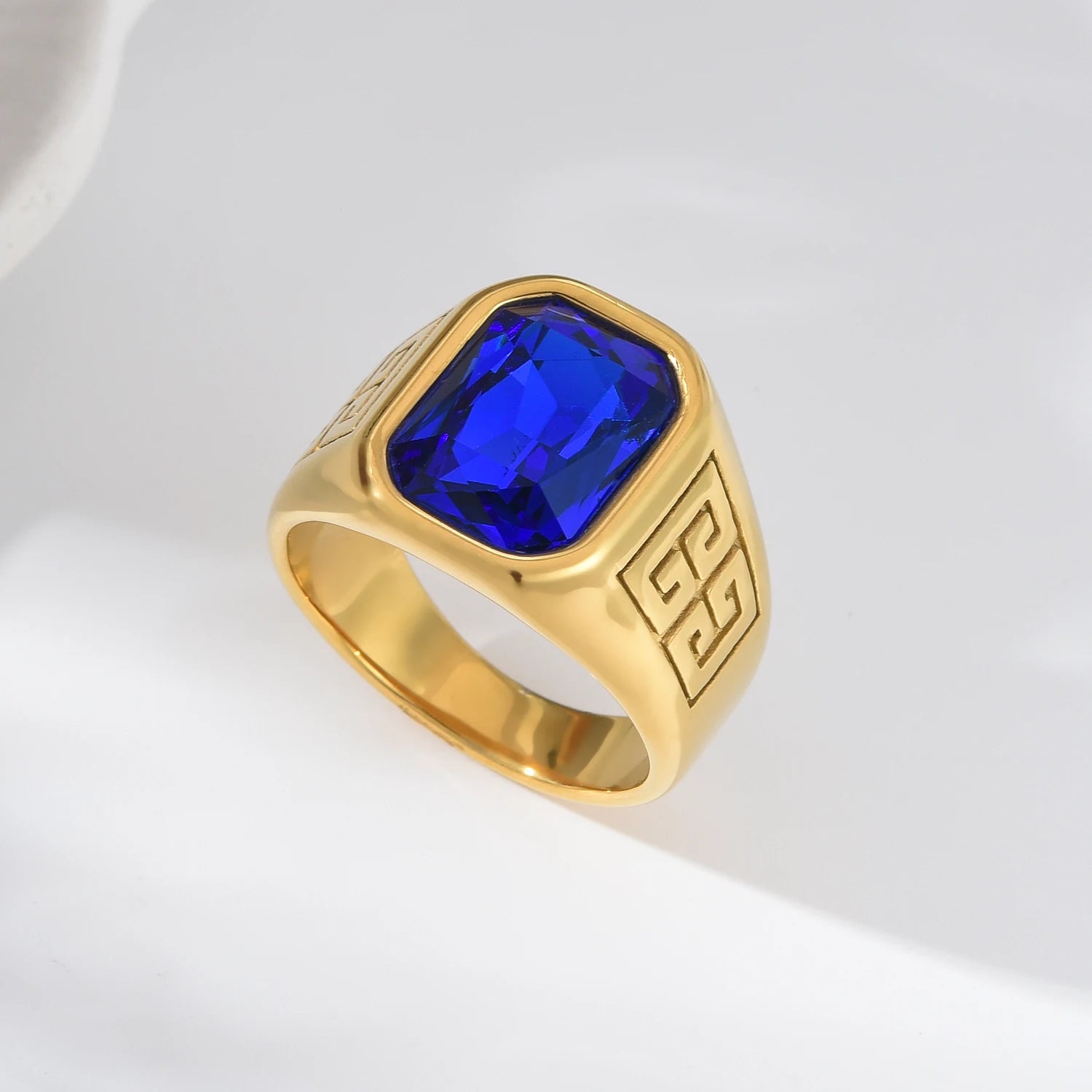 Onyx Gemstone Stainless Steel Ring - Jeglowstore