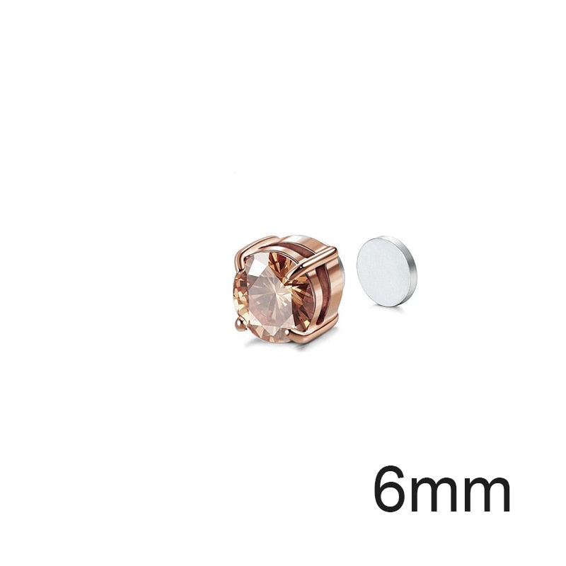Fashion Magnetic Stud Earring Men Women Shining Magnet Ear Studs Zircon Stone Ear Clip Non-piercing Earrings Jewelry Accessories