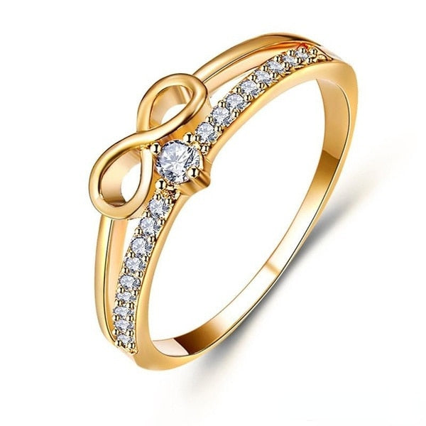 Luxury Infinite Love Rings for Women Engagement Wedding Ring Fashion Female Promise Rings Wedding Band Anniversary Gift Jewelry