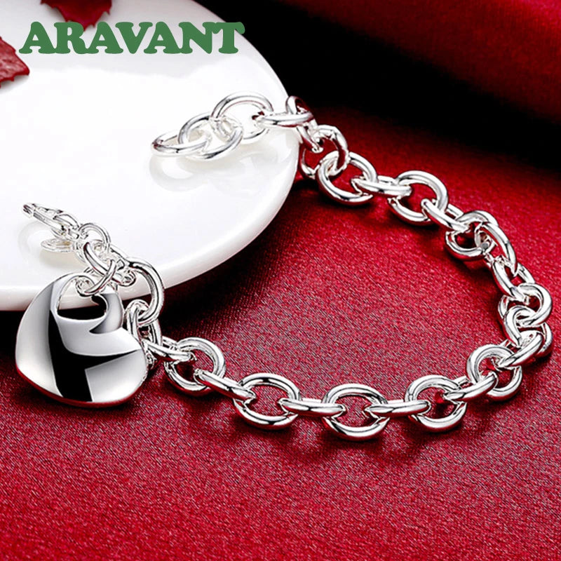 Bridal Love Heart Necklace & Bracelet Set - Jeglowstore
