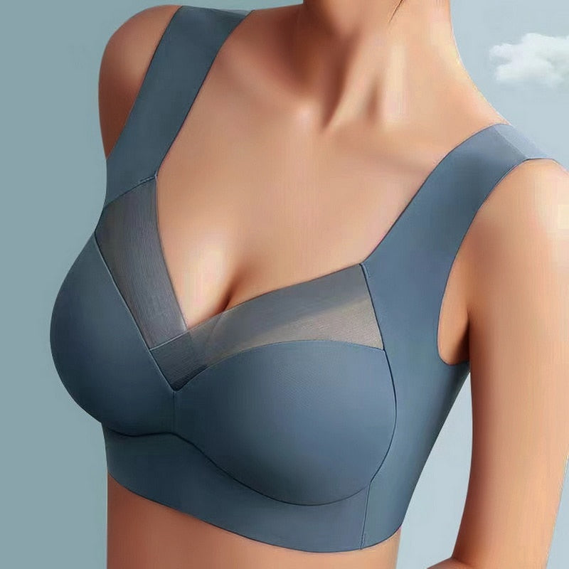 Seamless Bra Underwear for Women Sexy Push Up Anti-Sagging No Steel Ring Thin Beauty Vest Sports Running Shockproof Bra