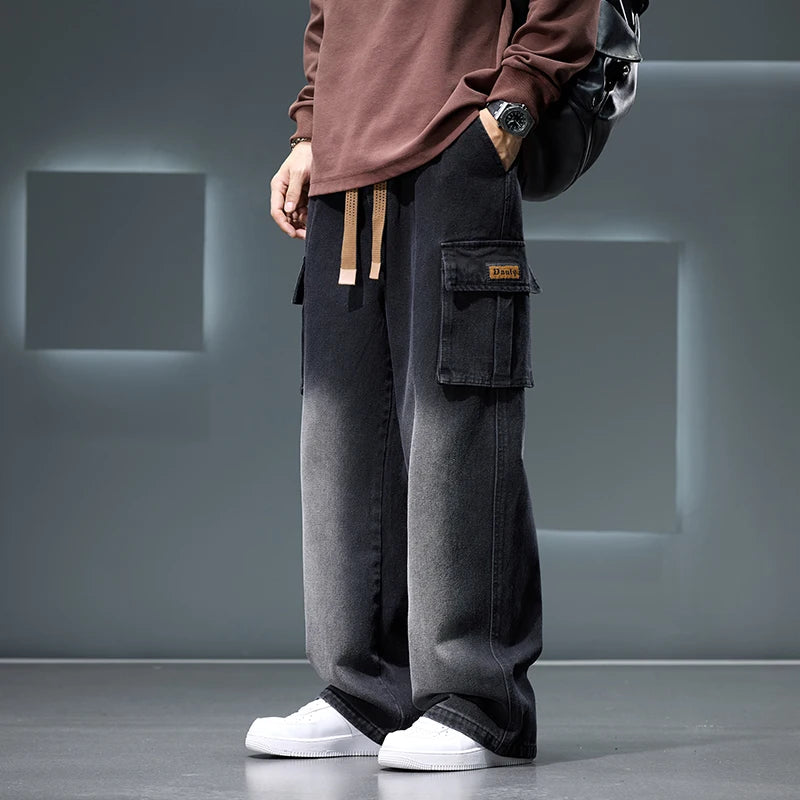Men’s Casual Wide Leg Jeans - Jeglowstore