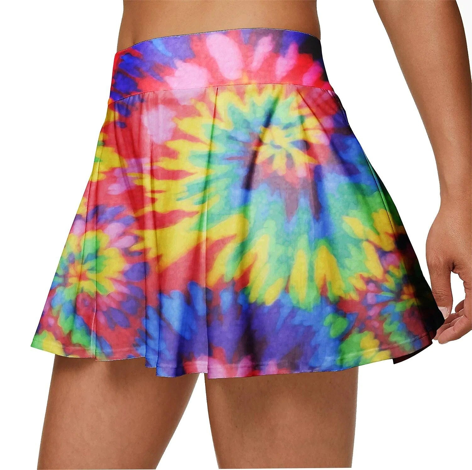 Women's Fitness Pleated Skirt Dancing Running Fitness Anti-glare High Waist Double-Layer Tennis Skirts Badminton Golf Skirt