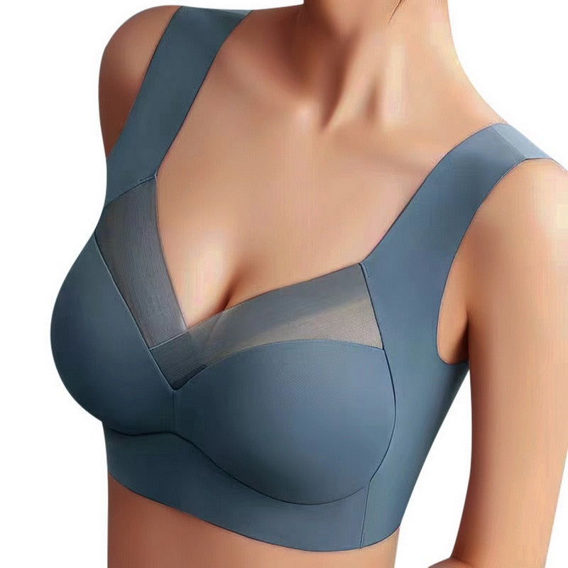 Sexy Seamless Bra Underwear for Women Push Up Anti-Sagging No Steel Ring Thin Beauty Vest Sports Running Shockproof Bra