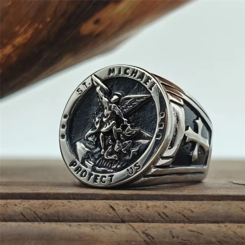 Michael Stainless Steel Angel Ring - Jeglowstore
