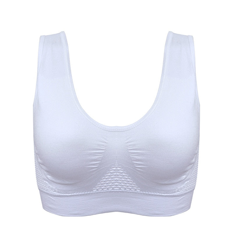 Women's Breathable Sports Vest Bra Sweat-absorbent Shockproof Pad Sports Top Track and Field Gym Running Fitness Sports Top