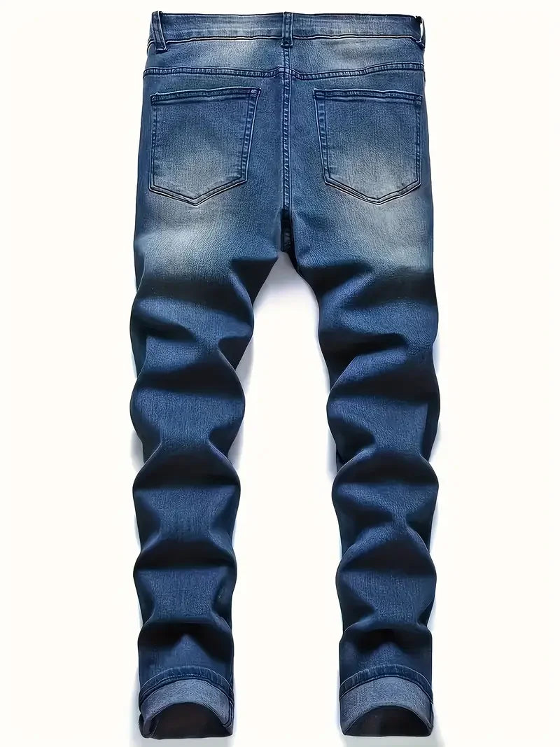 Men’s Ripped Stretch Denim Jeans - Jeglowstore