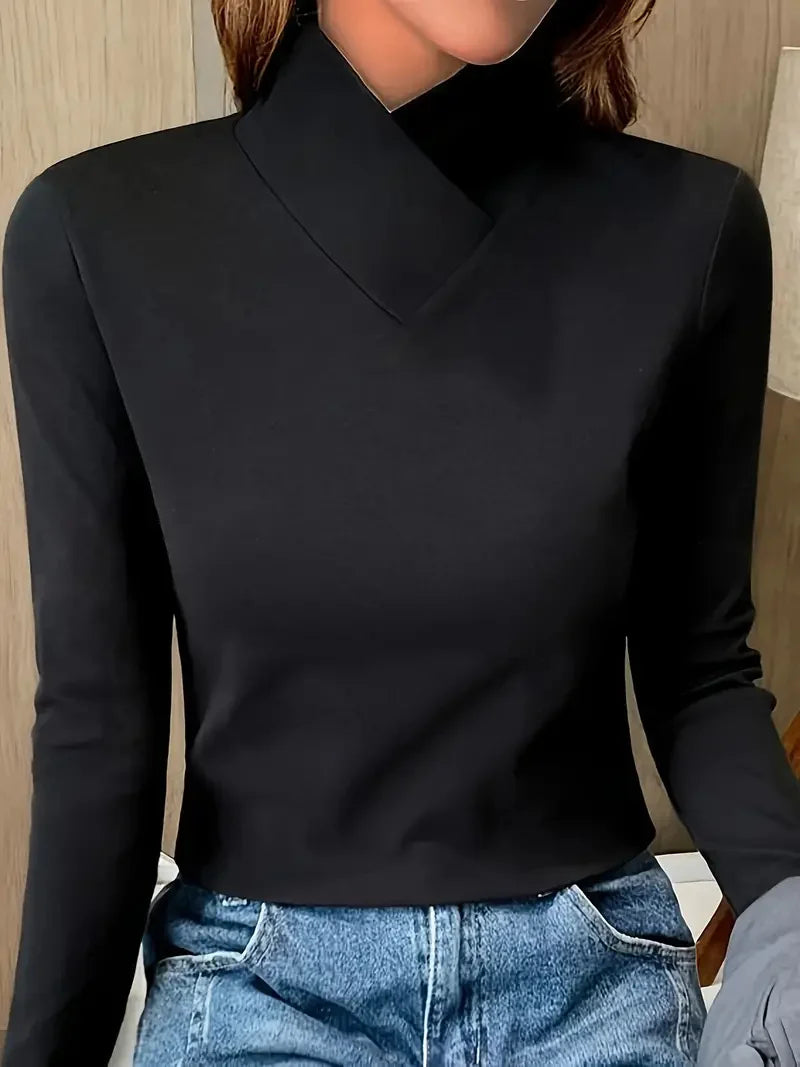 Women’s Casual High Neck T-Shirt - Jeglowstore