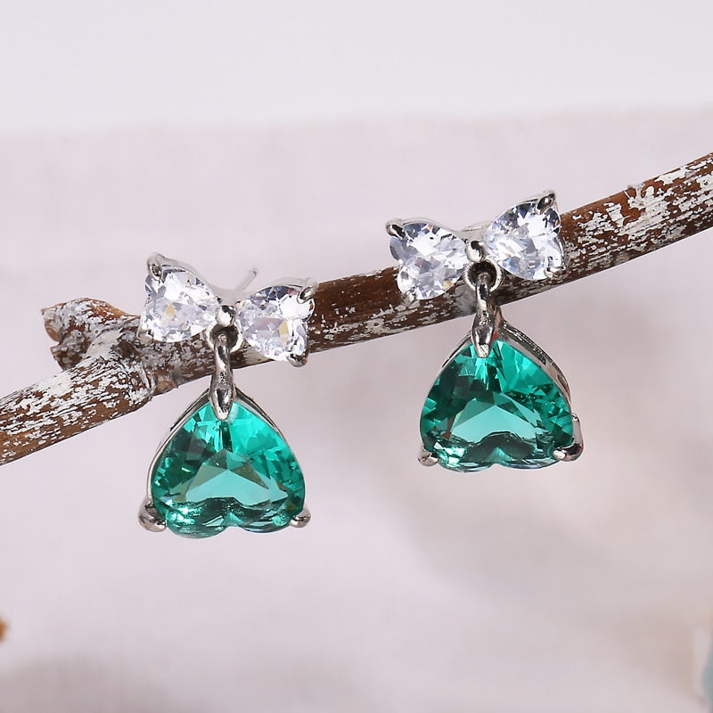 Hip Hop Square Zircon Earrings Men Women Geometric Micropavé Zircon Faux Color Stone Stud Earrings