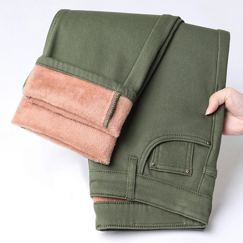 Men’s Winter Fleece Lined Jeans - Jeglowstore