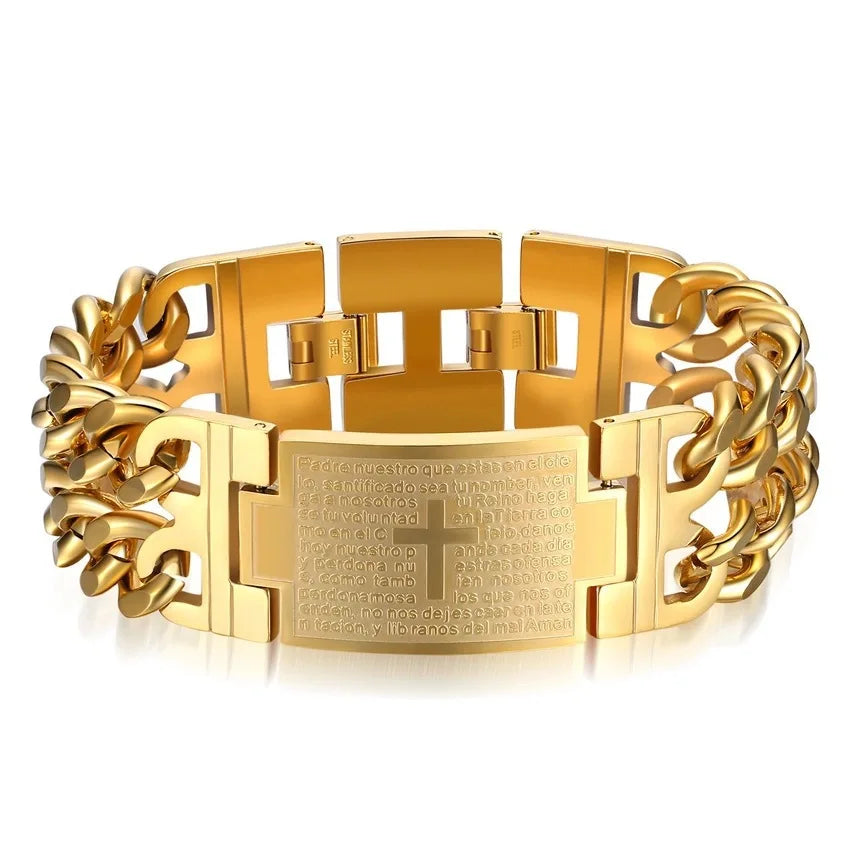 Punk Stainless Steel Cross Bracelet - Jeglowstore