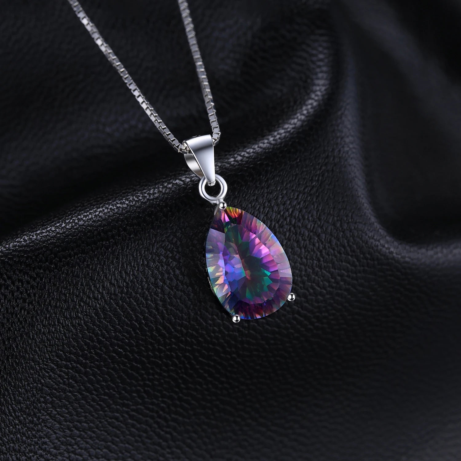 JewelryPalace Rainbow Fire Quartz Silver Pendant - Jeglowstore