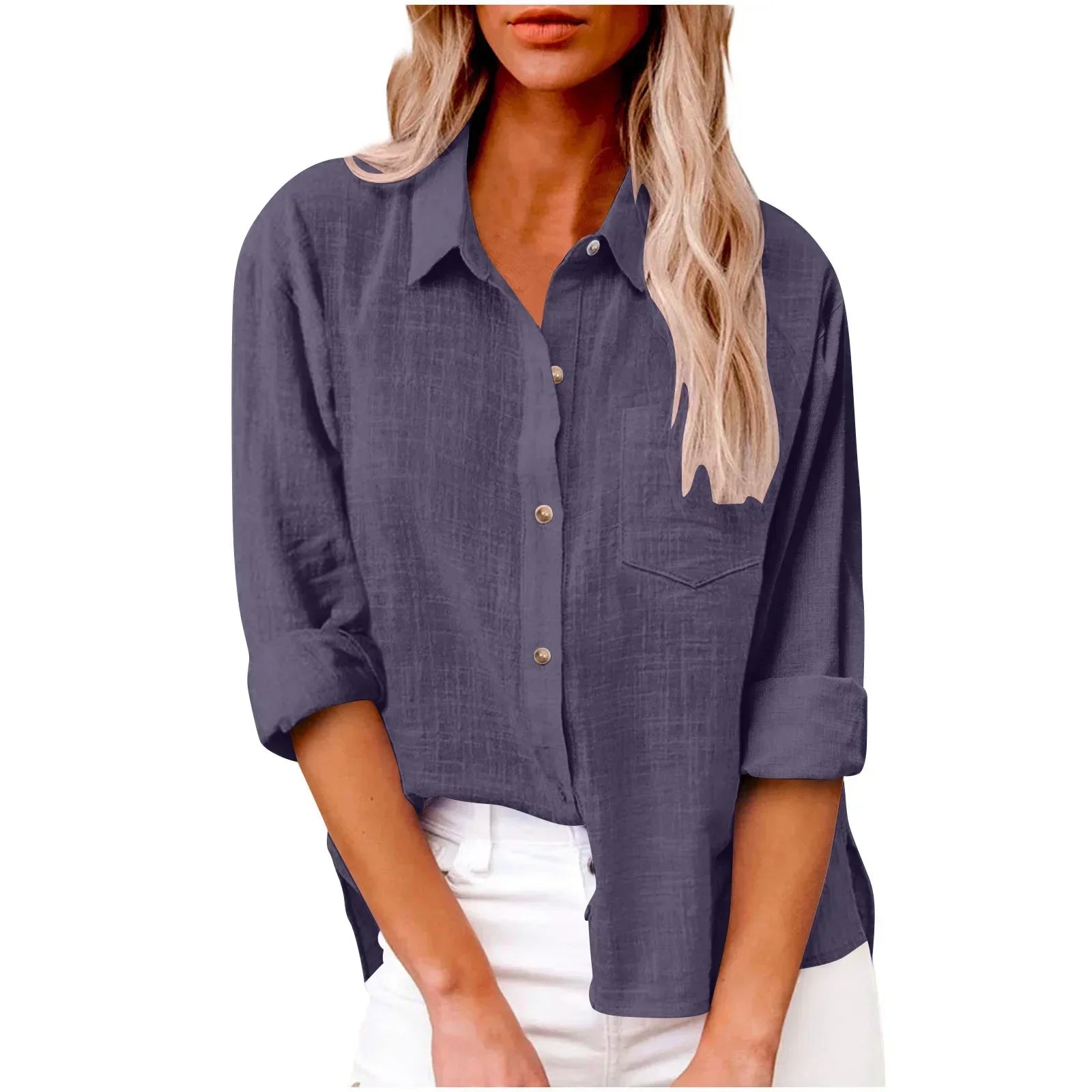 Women’s Solid Casual Long Sleeve - Jeglowstore