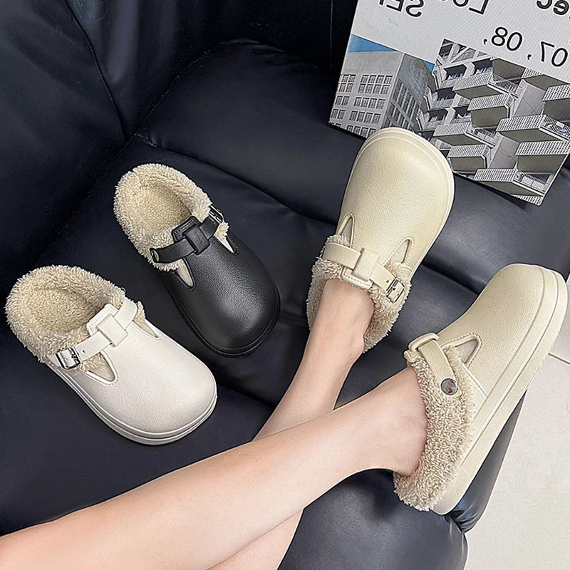 Women Winter Waterproof Plush Clogs