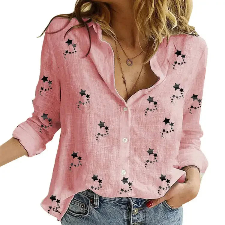 Women’s Spring Autumn Linen Shirt - Jeglowstore