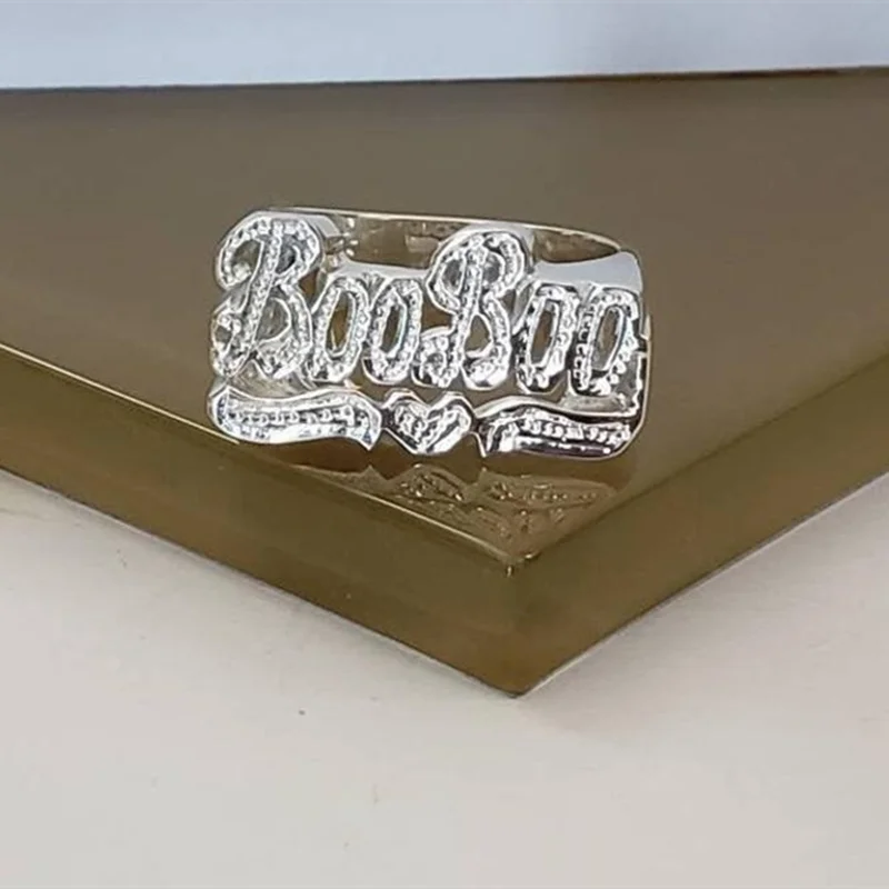 Personalized 18K Gold-Plated Name Ring - Jeglowstore
