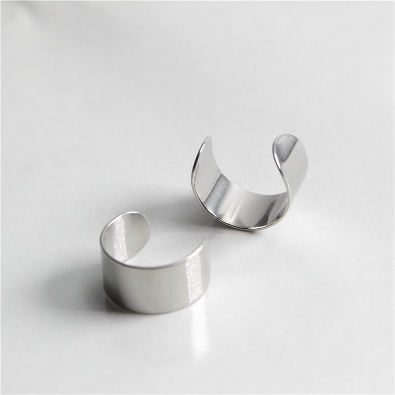 UVW003 2pc Stainless Steel Earrings Non-Piercing Ear Bone Clip On Earring for Women Fake Ear Cuff Helix Tragus Piercing Jewelry