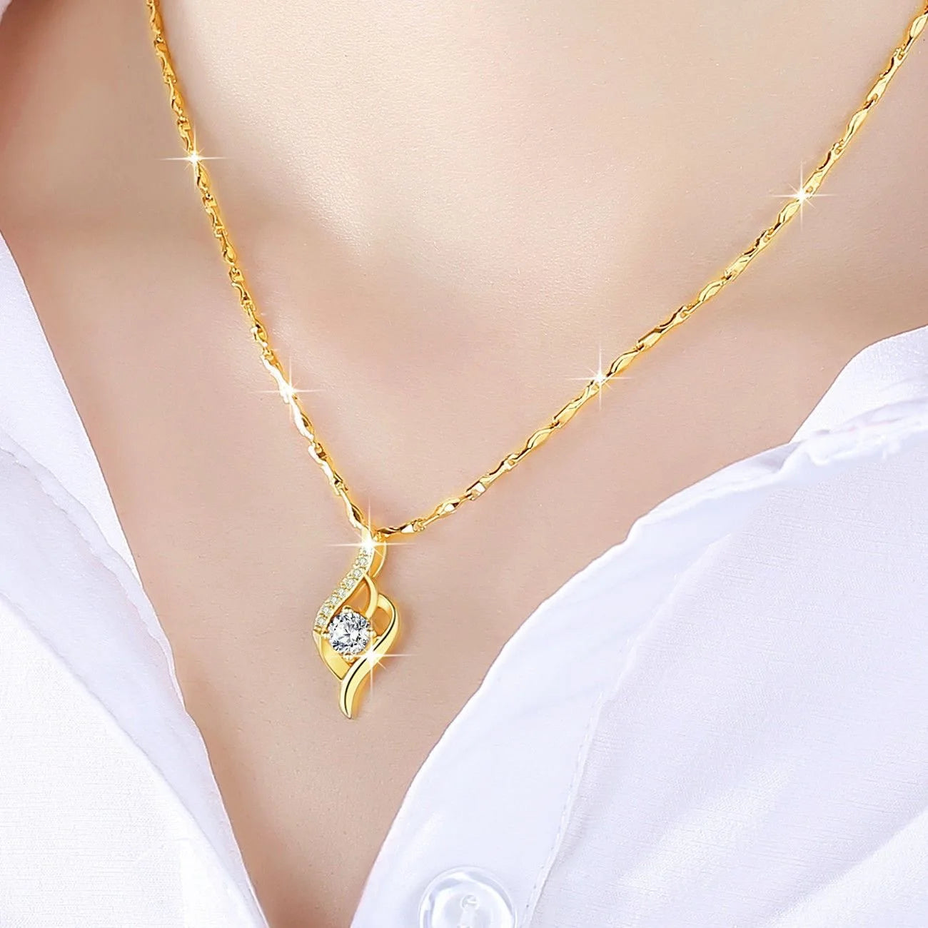 Luxury 24K Pure Gold Collarbone Chain - Jeglowstore