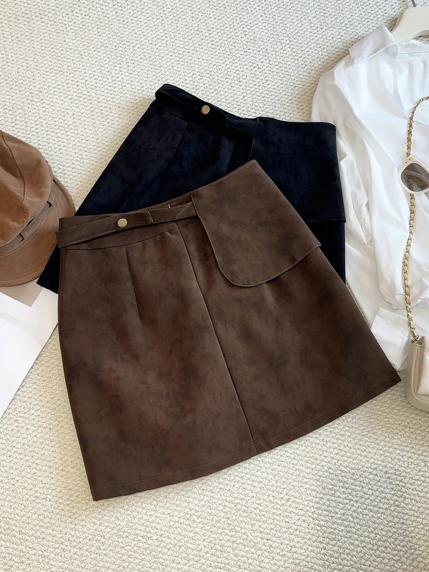 Suede Slim Fit Mini Skirt - Jeglowstore