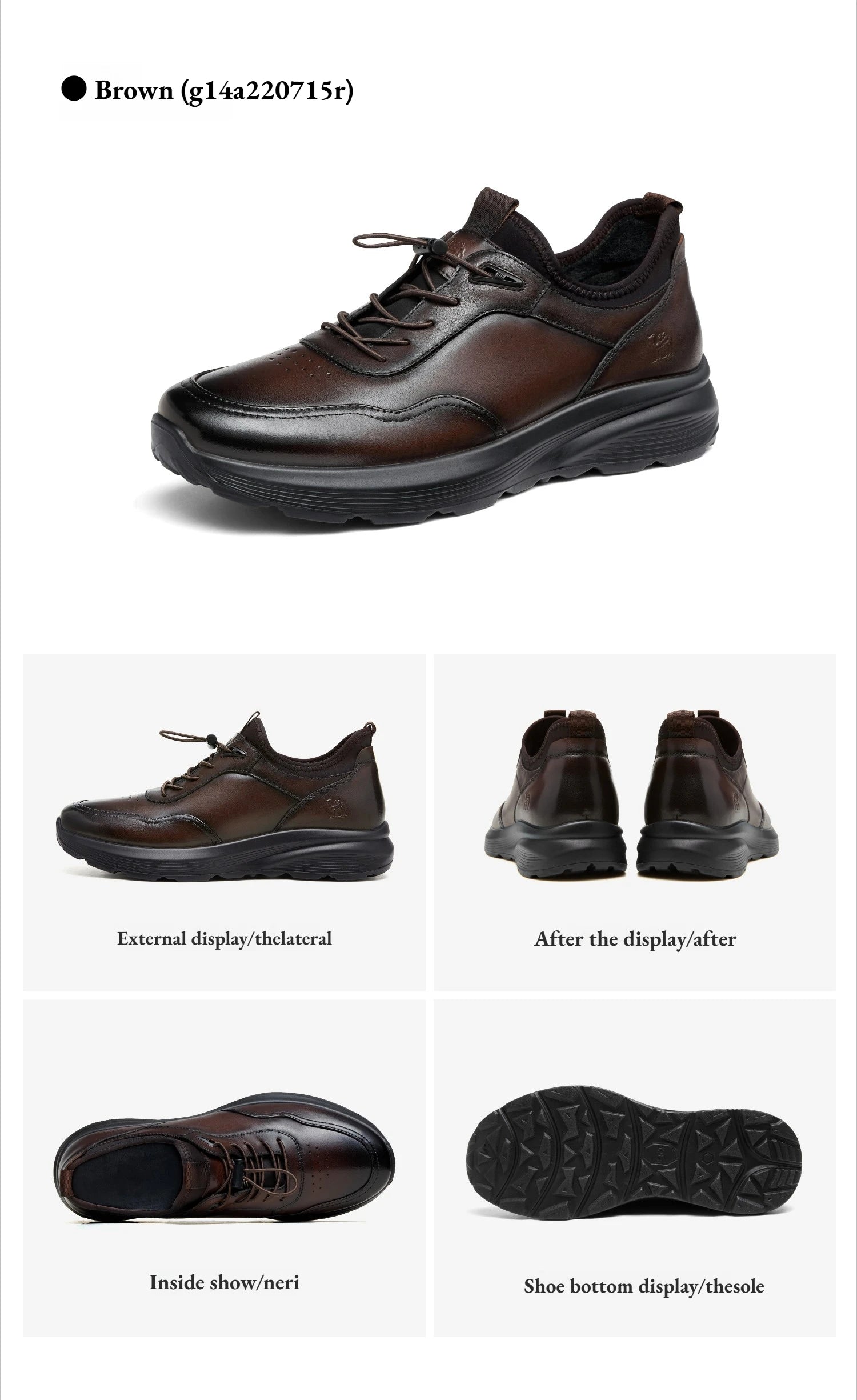 Golden Camel Men's Shoes Winter Velvet Warm Business Casual Sports Leather Shoes Soft Sole Shock Absorption Non-slip Sneakers - Jeglowstore