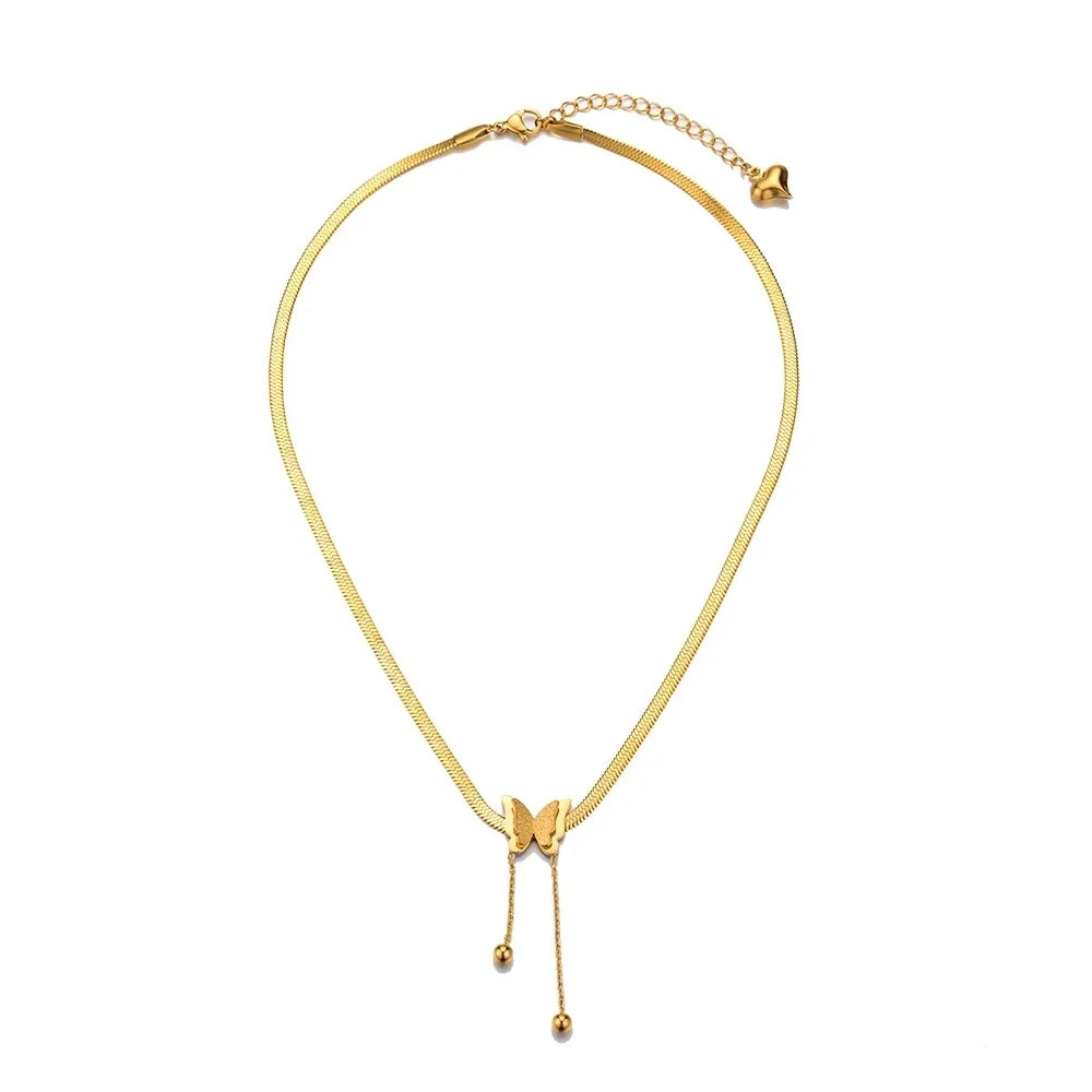 Vintage Gold Butterfly Choker Necklace - Jeglowstore