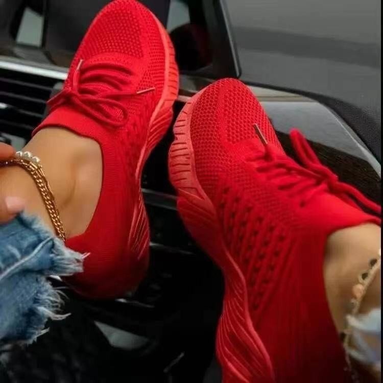 Mesh Breathable Women Casual Sneakers Lace-up Vulcanized - Jeglowstore